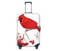 Ttetddd Copertura protettiva per bagagli da viaggio con uccellino rosso cardinale seduto su un ramo di cenere, copertura lavabile per valigie, con cerniera e fibbia, 71,1 cm, Uccello cardinale rosso
