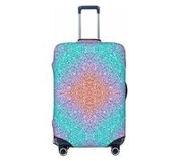 Ttetddd Copertura protettiva per bagagli da viaggio con uccellino rosso cardinale seduto su un ramo di cenere, copertura lavabile per valigie, con cerniera e fibbia, 71,1 cm, Glitter arcobaleno