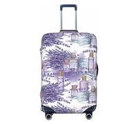 Ttetddd Copertura protettiva per bagagli da viaggio con uccellino rosso cardinale seduto su un ramo di cenere, copertura lavabile per valigie, con cerniera e fibbia, 71,1 cm, Bouquet di lavanda viola,