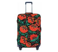 Ttetddd Copertura protettiva per valigie da viaggio a righe scozzesi, lavabile, con cerniera e fibbia, 71,1 cm, Papaveri in Bright, S