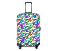 Ttetddd Copertura protettiva per valigie da viaggio con cuori colorati arcobaleno, lavabile, con cerniera e fibbia, 71,1 cm, Cuori colorati arcobaleno, x-large