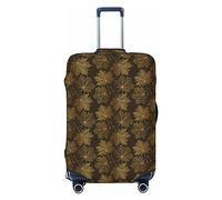 Ttetddd Copertura protettiva per valigie da viaggio con elefante geometrico astratto, lavabile, con cerniera e fibbia, 61 cm, Foglia d'acero autunnale dorata, M