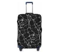 Ttetddd Copertura protettiva per valigie da viaggio con motivo etnico indiano nero con sfondo beige, lavabile, con cerniera e fibbia, 71,1 cm, Marmo nero., M