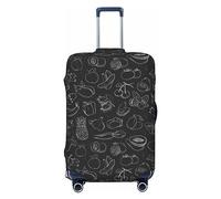 Ttetddd Custodia protettiva per bagagli da viaggio con libellule e coleotteri, lavabile, con cerniera e fibbia, 71,1 cm, Doodle Verdure e Frutta, M