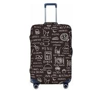 Ttetddd Custodia protettiva per bagagli da viaggio con libellule e coleotteri, lavabile, con cerniera e fibbia, 71,1 cm, Menu Drink e Ristorante, x-large