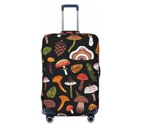 Ttetddd Custodia protettiva per valigie da viaggio con cuori carini, lavabile, con cerniera e fibbia, 71,1 cm, Funghi e foglie carini, M