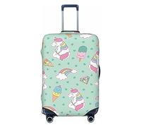 Ttetddd Graziosa copertura per valigie da viaggio, lavabile, con cerniera e fibbia, 71,1 cm, Dolce arcobaleno unicorno carino, S