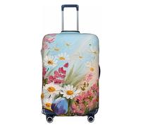 Ttetddd Graziosi girasoli dipinti a olio protezione per bagagli da viaggio copertura lavabile per valigie, copertura per bagagli con cerniera e fibbia, 71,1 cm, Cute Girasoli Pittura A Olio, S