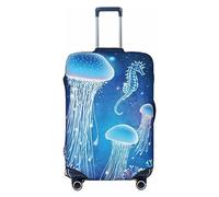 Ttetddd Mahjong - Copertura protettiva per valigie da viaggio, lavabile, con cerniera e fibbia, 71,1 cm, Magico animale marino incandescente, L