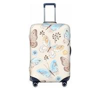 Ttetddd Paisley - Copertura protettiva per bagagli da viaggio, lavabile, con cerniera e fibbia, 71,1 cm, Papillons Et De Fleurs Blu, M