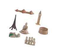 TTETTZ 17 Pezzi Kit Costruzione Monumenti Storici Modelli Edifici Set Miniatura Educativo Materiale Robusto Adatto per Simulazione Paesaggi Decorazione, 7 Pezzi