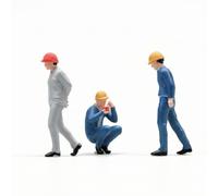 TTETTZ 2 Pezzi Miniatura Figurine Personaggi Modellini Statuine Resina Realistiche con Abiti E Pose Coordinate 1 64 per Diorami Allestimenti Scenici Vetrine, Set Di Tre Lavoratori Edili 1 64