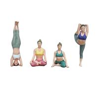 TTETTZ 4 Pezzi in 1/64, Figure in Posa, Piccole Persone, Modelli in Miniatura, Sport, Stretching, Accessori per Case delle Bambole