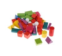 TTETTZ 45 Blocchi Geometrici in Legno per La Scuola, Asilo Nido, Forme 3D Manipolabili