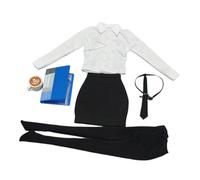 TTETTZ Abbigliamento da Collezione per Figure Azione Femminili 1/6 Camicia Elegante Gonna Stilizzata Calze Collant Accessori Completi, Nero Bianco