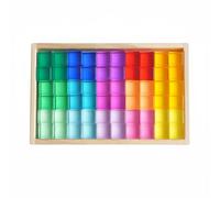 TTETTZ Acrylic Block Didattico Traslucido Arcobaleno Sostegno Apprendimento Pre-scolare Gioco Creativo Adatto a Infanzia Scuola Casa, 60PC Alta Trasparenza