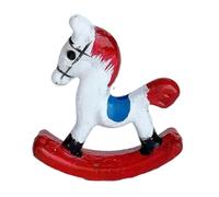 TTETTZ Cavallo a Dondolo in Legno in 1/12, Accessori Fai-da-Te per Giochi di Ruolo E Decorazioni per Vetrine.