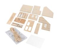 TTETTZ Diorama di Costruzione di Case in Legno in Miniatura in Scala 1/35, Paesaggio Fai da Te, Modellismo Ferroviario Assemblato, Layout di Tavolo da Sabbia, Tetto di Paglia