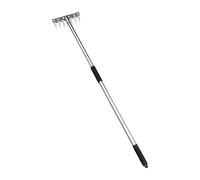 TTETTZ Diserbatrice Manuale Strumento Tolta Erbacce Rastrello per Struttura Resistente Acciaio Inox Manico Antiscivolo Adatta per Campo Prato Orto G, 7 Denti