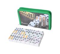 TTETTZ Double Sei Gioco Classico da Tavolo Piastrelle Educative con Numeri Custodia Compatta in Pp Adatto per Gioco Indoor Outdoor, Verde