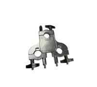 TTETTZ Drum Extension Clamp Morsetto Batteria Staffa Percussioni Supporto Tre Fori in Metallo Rigido con Finitura Scura per Fissaggio Accessori E Regolazioni Sicure Adatto per Musicisti