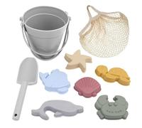 TTETTZ Giocattoli da Scavare nella Sabbiera Portatile, Set da Spiaggia da Viaggio, Divertente Gioco Estivo All'aperto, Giocattoli da Spiaggia in Silicone, Grigio