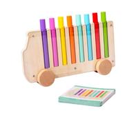 TTETTZ Gioco di Autobus in Legno con Inserto di Bastoni, Ideale per Sviluppare Le Capacità Motorie Fini, Imparare La Matematica, Abbinare I Colori E Giocare.