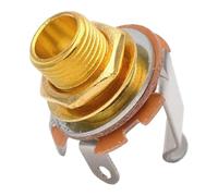 TTETTZ Ingresso Femmina Jack Chitarra 1/4 Pollice Supporto Pannello Montaggio Metallico con Rondella Dado Adatto per Artisti Riparazione Strumenti Studio Amp, Oro