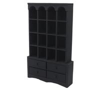 TTETTZ Libreria per Casa delle Bambole, Mini, Decorazione, Oggetti di Scena per La Fotografia, Mobiletto Multifunzionale per Lavori Artigianali, Mobili per M, Nero