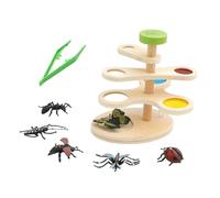 TTETTZ Magnifier Lente d'Ingrandimento Regolabile a 3 Strati Giocattolo Bambini Osservazione Legno Strumento Educativo per Esplorazione Adatto a Bambini Nat