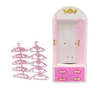 TTETTZ Mini Modello di Guardaroba Armadio Bambola Bambola Bambola Bambola per Bambola per Il Compleanno di Micro Scena Bambini per Bambini, Bianco con Ganci