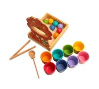 TTETTZ Palline di Legno in Tazze per Allenare Il Pensiero Logico, Giocattoli con Palline di Legno per Bambini