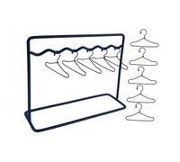 TTETTZ Porta Abiti Bambola Appendiabiti Scaffale Ripiani Guardaroba Portaoggetti Accessorio Ferro Funzione Organizzativa Adatto a Bambine Collezionisti Decor, 10 Grucce