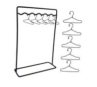 TTETTZ Porta Abiti Bambola Appendiabiti Scaffale Ripiani Guardaroba Portaoggetti Accessorio Ferro Funzione Organizzativa Adatto a Bambine Collezionisti Decor, 12 Grucce