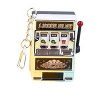 TTETTZ Portachiavi a Forma di Mini Slot Machine, Regali per Appassionati di Videogiochi, Mini Gioco Arcade per Uomini E Bambini, Argento