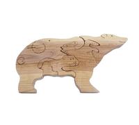 TTETTZ Puzzle di Orso in Legno, Semplice E Carino, Ricordo Artigianale, Regalo di Compleanno per Papà E Mamme