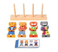 TTETTZ Puzzle Educativo Bambini Set Legno Animale Pezzi Composizione Multiforme Sostiene Capacità Cognitive E Relazionali Facilita Apprendimento Precoce Adatto per Attività Domestiche Scolastiche