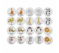 TTETTZ Scheda Apprendimento Bambini Carte Educativo Gioco Abbinamento Legno Stimola Pattern Riconoscimento Adatto Asilo Casa Scuola, Motivo Animale