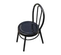 TTETTZ Sedia in Miniatura per Casa delle Bambole, Robusta, Giocattolo per Finta, in Metallo, per Modellini di Treni, Diorami, Terreno, Giardino delle Fate, Nero