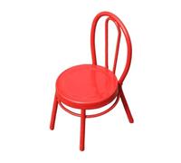 TTETTZ Sedia in Miniatura per Casa delle Bambole, Robusta, Giocattolo per Finta, in Metallo, per Modellini di Treni, Diorami, Terreno, Giardino delle Fate, Rosso