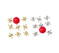 TTETTZ Set di 5 Pezzi per Il Gioco Jacks Ball, Classico Gioco di Abilità, Set da Tavolo retrò, Vecchio Stile, in Metallo, per L'intrattenimento di Tutta, 18 Pezzi Oro Argento