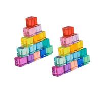 TTETTZ Set di Blocchi Da Costruzione Arcobaleno Impilabili, Giocattoli Educativi, Cubi in Acrilico Arcobaleno per Bambini E Bambine, 30 Pezzi, Taglia unica bambino