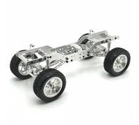 TTETTZ Telaio Elettrico Auto RC Kit Telaio Struttura Alluminio Ruote Assemblate Ingranaggi Ferro Elevati Adatto per Modellismo Specializzato Personalizzazione Percorsi Difficili, Argento