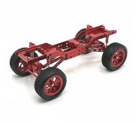 TTETTZ Telaio Elettrico Auto RC Kit Telaio Struttura Alluminio Ruote Assemblate Ingranaggi Ferro Elevati Adatto per Modellismo Specializzato Personalizzazione Percorsi Difficili, Rosso