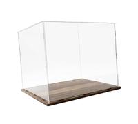 TTETTZ Vetrina Espositiva Trasparente in Acrilico con Base, Supporto da Assemblare, Antipolvere, Adatta per L'uso su Bancone, 20x10 Cm