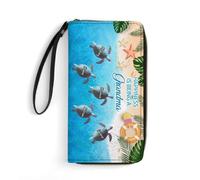 TTFEVVGX Portafoglio lungo in pelle personalizzato Portafoglio personalizzato con nome della nonna regalo amorevole per famiglia, nonna, madre, innamorati, regalo personalizzato per uomo e donna