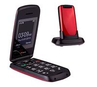 TTfone Star - Telefono Cellulare con Tasti Grandi, Facile da Usare, Chiusura a Conchiglia, Compatibile con Qualsiasi Sim (Rosso)