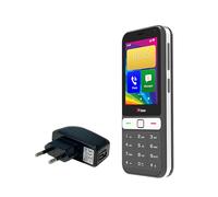 TTfone TT280 - Telefono a Barrette 4G Dual SIM semplice con Android, Touch Screen da 2,8", Tastiera, Fotocamera 2MP, USB-C - Mobile sbloccato facile da usare (con caricatore di corrente)