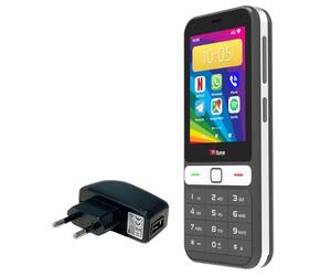 TTfone TT280 Telefono cellulare Android 4G compatto - Touchscreen da 2,8", tastiera fisica, Dual SIM, USB-C, fotocamera da 2 MP - Sbloccato, caricatore da rete incluso