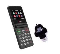 TTfone TT660 Flip - Telefono cellulare per anziani, design pieghevole, pulsanti grandi, assistenza di emergenza, lunga durata della batteria (con caricatore di rete)